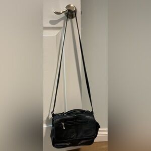 Black shoulder purse.